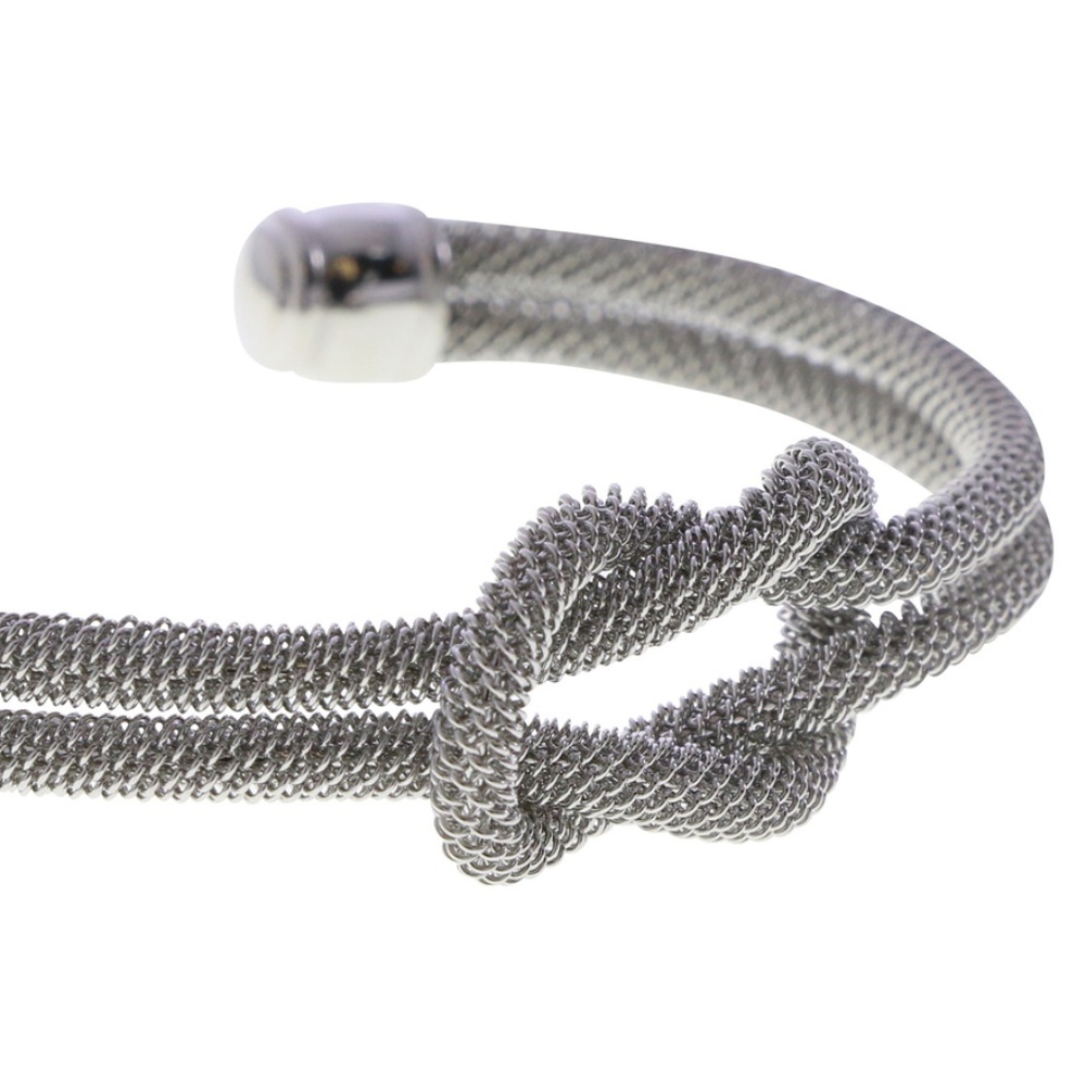 Lydell silver textured knot cuff bangle